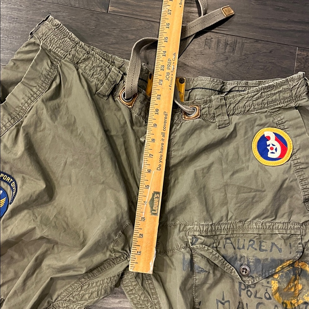 Polo Ralph Lauren Combat Cargo Pants Patches Paratrooper green Mens Size 40x32 - Picture 13 of 16